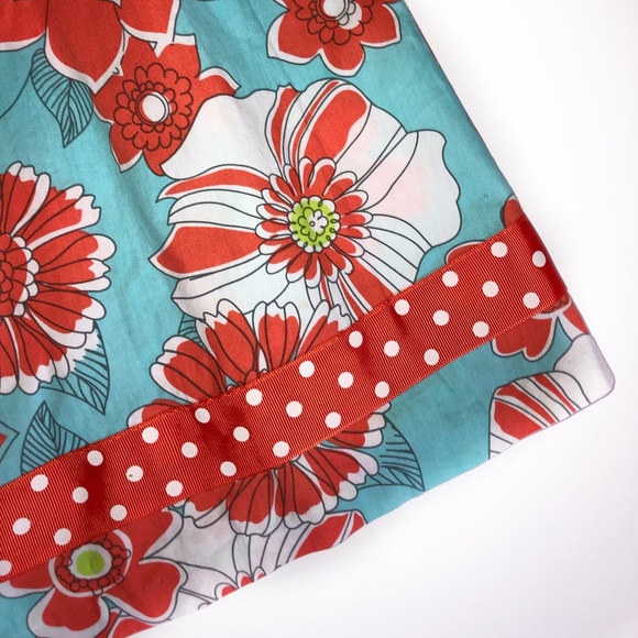 NEW BONNIE JEAN SIZE 6 BLUE / ORANGE FLORAL DRESS - Picture 4 of 8